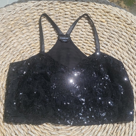 bebe Tops - Bebe sequin crop top